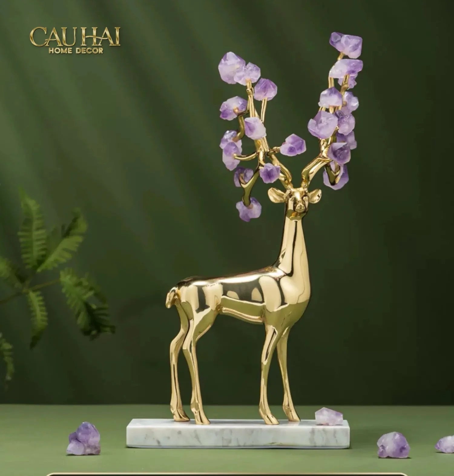Maison Couture - Set 2 Tượng Hươu Đồng Omega Améthyste Les Sentinelles De La Forêt-TƯỢNG TRANG TRÍ-CẬU HAI HOME DECOR