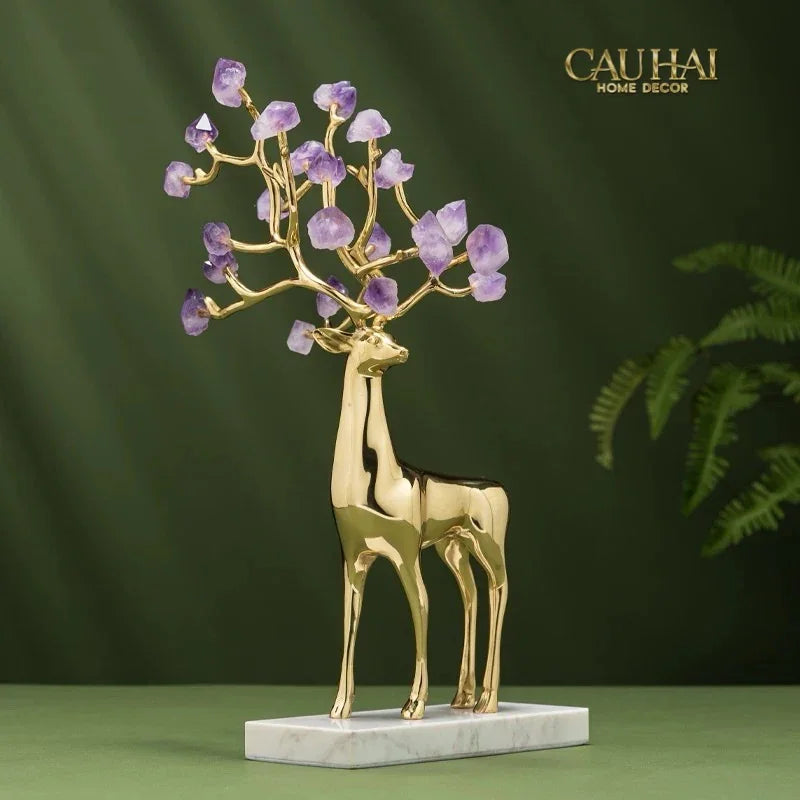Maison Couture - Set 2 Tượng Hươu Đồng Omega Améthyste Les Sentinelles De La Forêt-TƯỢNG TRANG TRÍ-CẬU HAI HOME DECOR