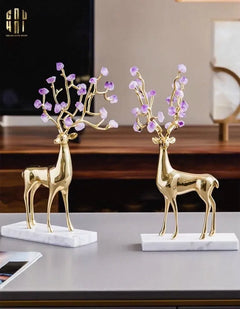 Maison Couture - Set 2 Tượng Hươu Đồng Omega Améthyste Les Sentinelles De La Forêt-TƯỢNG TRANG TRÍ-CẬU HAI HOME DECOR