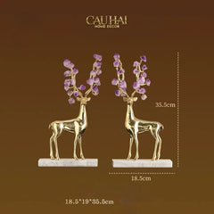 Maison Couture - Set 2 Tượng Hươu Đồng Omega Améthyste Les Sentinelles De La Forêt-TƯỢNG TRANG TRÍ-CẬU HAI HOME DECOR