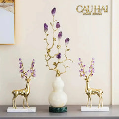 Maison Couture - Set 2 Tượng Hươu Đồng Omega Améthyste Les Sentinelles De La Forêt-TƯỢNG TRANG TRÍ-CẬU HAI HOME DECOR