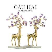 Maison Couture - Set 2 Tượng Hươu Đồng Omega Améthyste Les Sentinelles De La Forêt-TƯỢNG TRANG TRÍ-CẬU HAI HOME DECOR