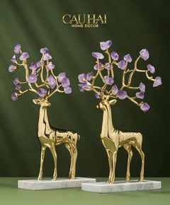 Maison Couture - Set 2 Tượng Hươu Đồng Omega Améthyste Les Sentinelles De La Forêt-CẬU HAI HOME DECOR