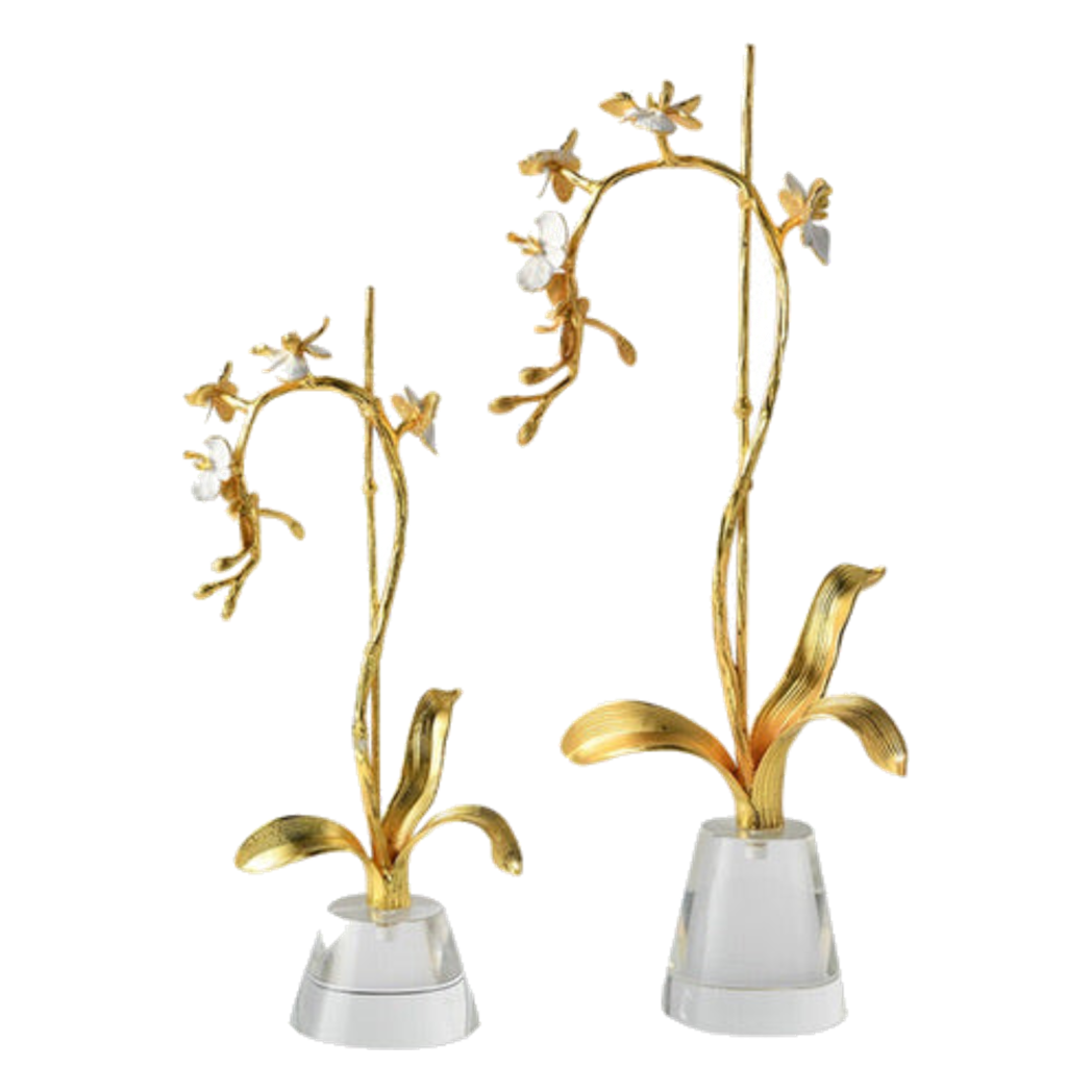 Maison Couture - Set 2 Tượng Kim Điệp Phúc Lâm Haute Orchid Golden Branches H41 H31 - Cậu Hai Home Decor