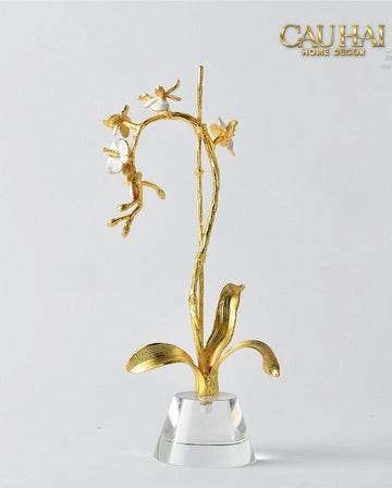 Maison Couture - Set 2 Tượng Kim Điệp Phúc Lâm Haute Orchid Golden Branches H41 / H31-CẬU HAI HOME DECOR