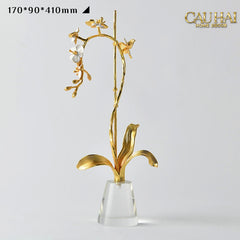 Maison Couture - Set 2 Tượng Kim Điệp Phúc Lâm Haute Orchid Golden Branches H41 / H31-CẬU HAI HOME DECOR