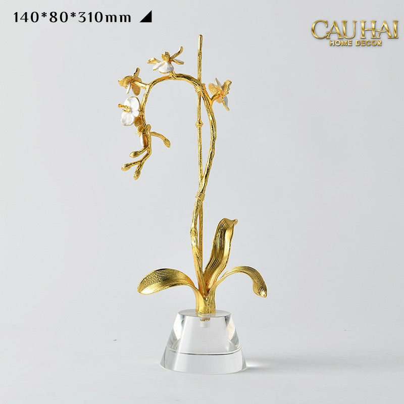 Maison Couture - Set 2 Tượng Kim Điệp Phúc Lâm Haute Orchid Golden Branches H41 / H31-CẬU HAI HOME DECOR