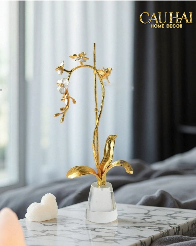 Maison Couture - Set 2 Tượng Kim Điệp Phúc Lâm Haute Orchid Golden Branches H41 / H31-TƯỢNG TRANG TRÍ-CẬU HAI HOME DECOR-CẬU HAI HOME DECOR