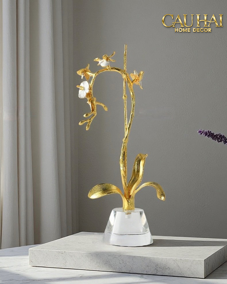 Maison Couture - Set 2 Tượng Kim Điệp Phúc Lâm Haute Orchid Golden Branches H41 / H31-TƯỢNG TRANG TRÍ-CẬU HAI HOME DECOR-CẬU HAI HOME DECOR