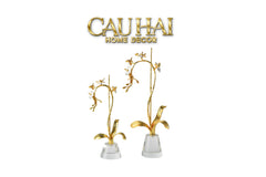 Maison Couture - Set 2 Tượng Kim Điệp Phúc Lâm Haute Orchid Golden Branches H41 / H31-CẬU HAI HOME DECOR