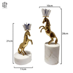 Maison Couture - Set 2 Tượng Ngựa Royal Horse Blue Quartz-TƯỢNG TRANG TRÍ-CẬU HAI HOME DECOR