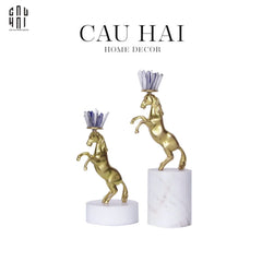 Maison Couture - Set 2 Tượng Ngựa Royal Horse Blue Quartz-CẬU HAI HOME DECOR