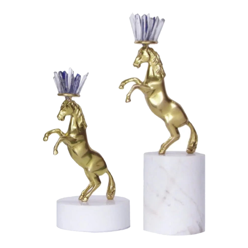 Maison Couture - Set 2 Tượng Ngựa Royal Horse Blue Quartz