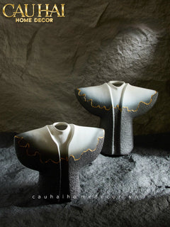 Maison Couture - Set 2 Tượng Quốc Phục Oriental Traditional Costume Lava Mantle H30/35-TƯỢNG TRANG TRÍ-CẬU HAI HOME DECOR