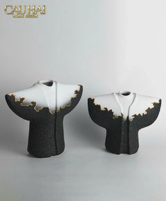 Maison Couture - Set 2 Tượng Quốc Phục Oriental Traditional Costume Lava Mantle H30/35-TƯỢNG TRANG TRÍ-CẬU HAI HOME DECOR
