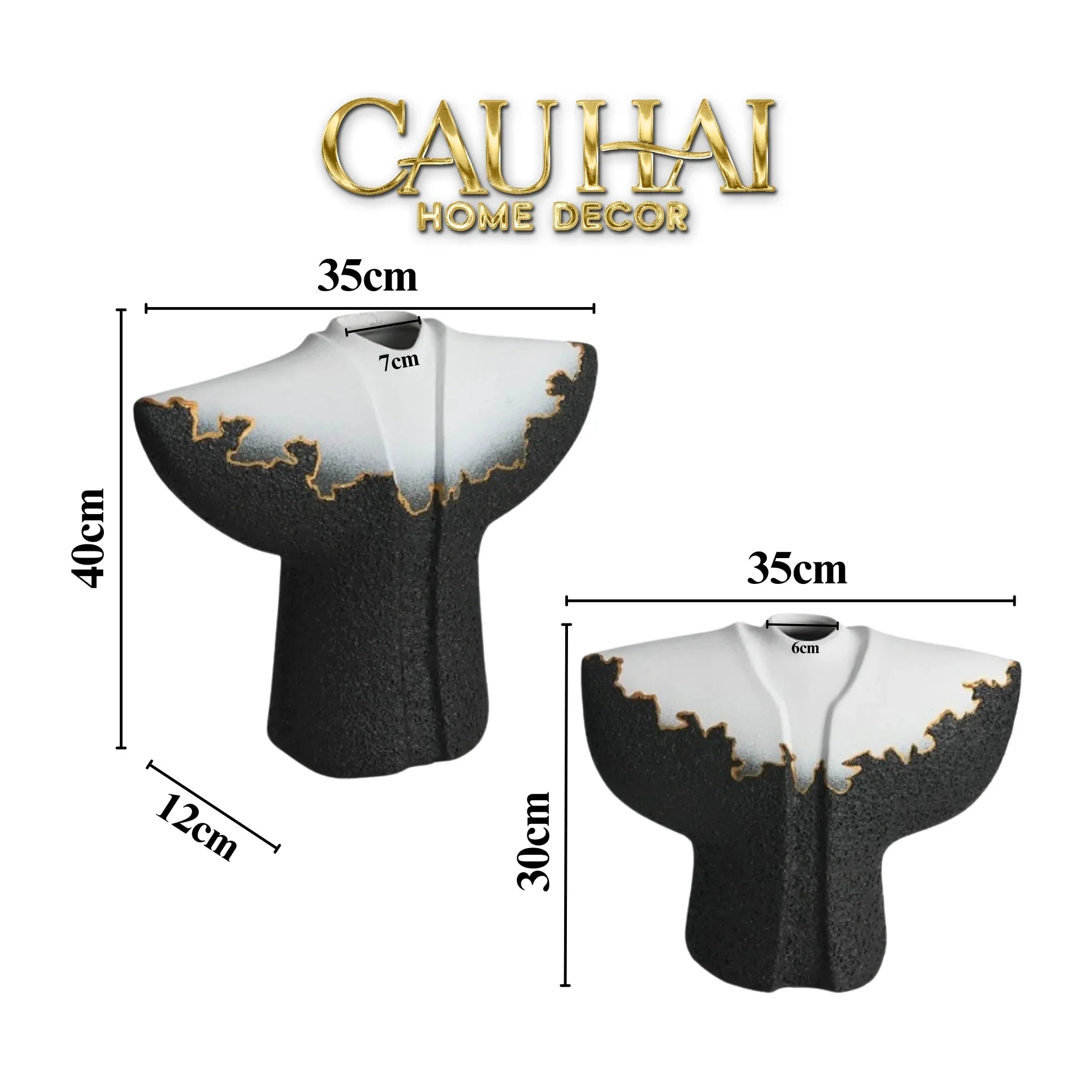 Maison Couture - Set 2 Tượng Quốc Phục Oriental Traditional Costume Lava Mantle H30/35-TƯỢNG TRANG TRÍ-CẬU HAI HOME DECOR