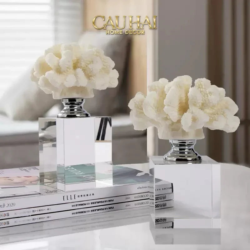 Maison Couture - Set 2 Tượng San Hô Đế Pha Lê Azure Tidal Aether Coral-TƯỢNG TRANG TRÍ-CẬU HAI HOME DECOR
