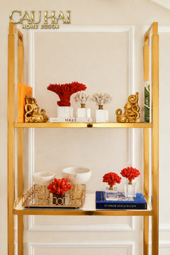 Maison Couture - Set 2 Tượng San Hô Lửa Đế Pha Lê Ashen Pyre Cristalleries Coral Sculptures-TƯỢNG TRANG TRÍ-CẬU HAI HOME DECOR