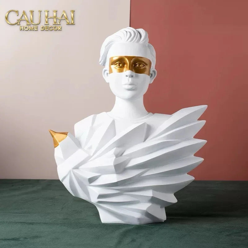 Maison Couture - Set 2 Tượng Twin Angel Prince- Hoàng Tử Thiên Sứ Aurea Silent Masquerade 35x25x15(1)-CẬU HAI HOME DECOR