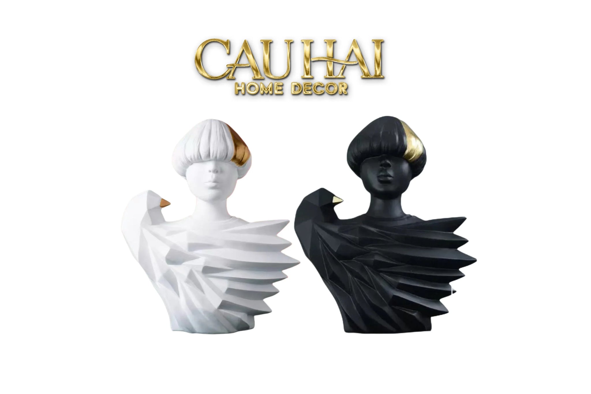 Maison Couture - Set 2 Tượng Twin Angel Prince- Hoàng Tử Thiên Sứ Aurea Silent Masquerade 35x25x15(1)-CẬU HAI HOME DECOR