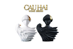 Maison Couture - Set 2 Tượng Twin Angel Prince- Hoàng Tử Thiên Sứ Aurea Silent Masquerade 35x25x15(1)-CẬU HAI HOME DECOR