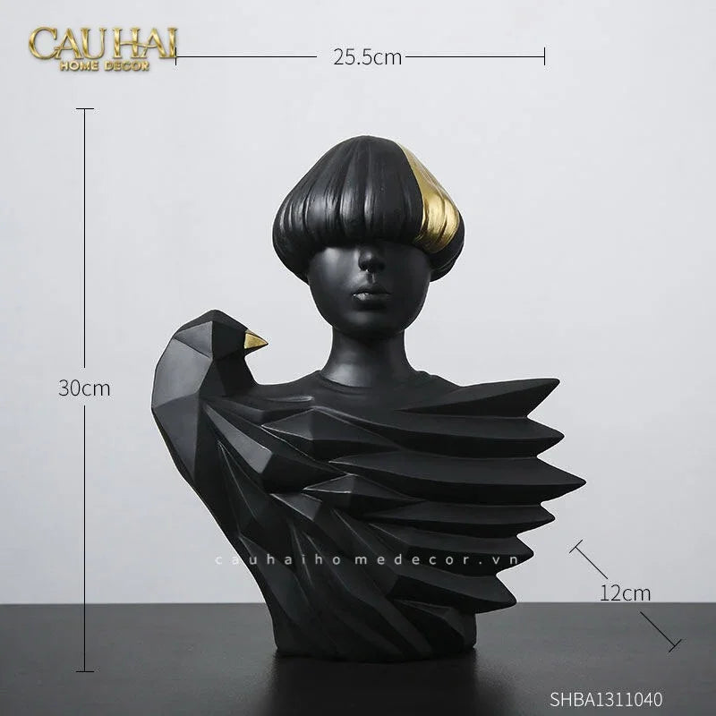 Maison Couture - Set 2 Tượng Twin Angel Prince- Hoàng Tử Thiên Sứ Aurea Silent Masquerade 35x25x15(1)-CẬU HAI HOME DECOR