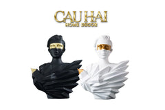 Maison Couture - Set 2 Tượng Twin Angel Prince- Hoàng Tử Thiên Sứ Aurea Silent Masquerade 35x25x15(1)-CẬU HAI HOME DECOR