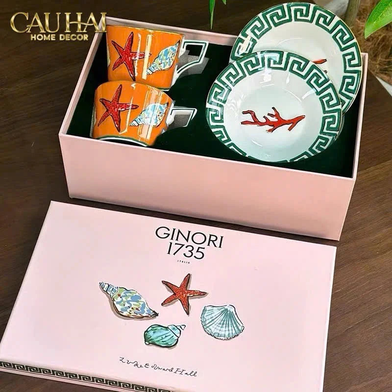 Maison Couture - Set 4 Đĩa Tráng Miệng 20cm Ginori 8" Labirito Héritage Dinner/Desert Plates Set 4pcs-SET CHÉN DĨA-Đối tác tại Trung Quốc theo từng đơn đặt hàng-CẬU HAI HOME DECOR