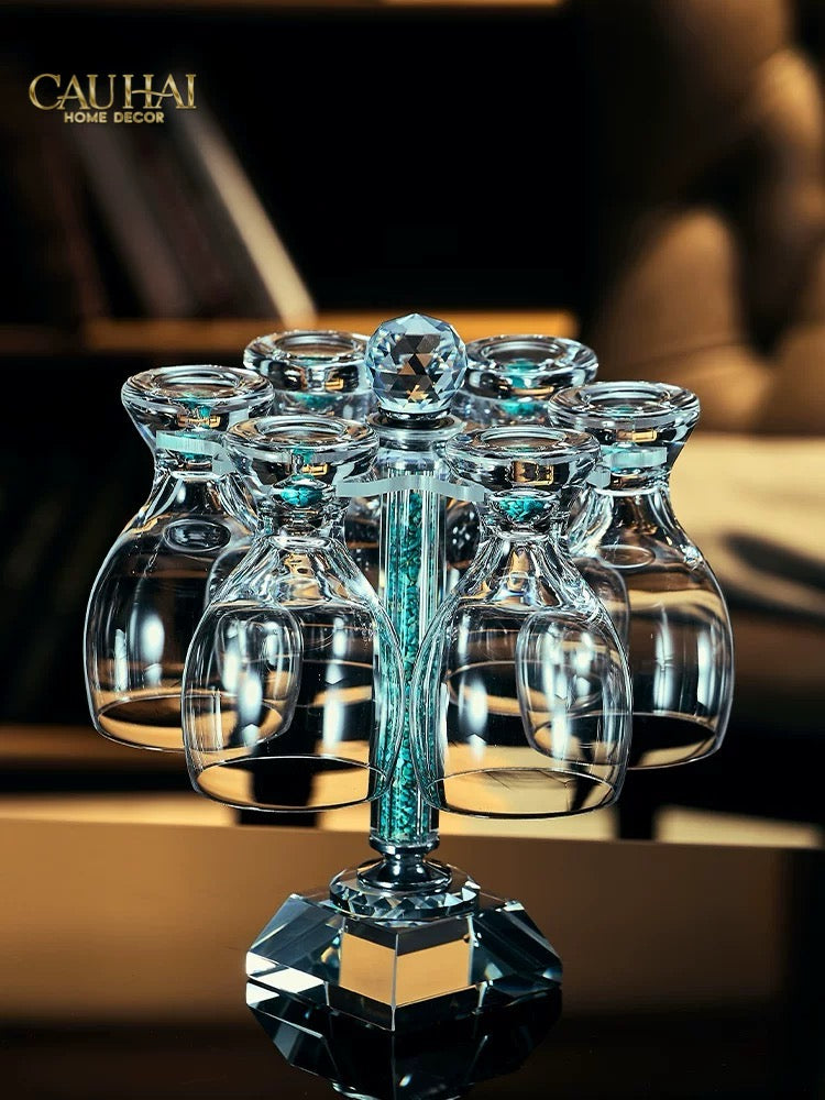 Maison Couture - Set 6 Ly Bia Thuỷ Tinh Glacier Cyan Gems Cristalleries Rack 370Ml-LY THỦY TINH-CẬU HAI HOME DECOR-CẬU HAI HOME DECOR