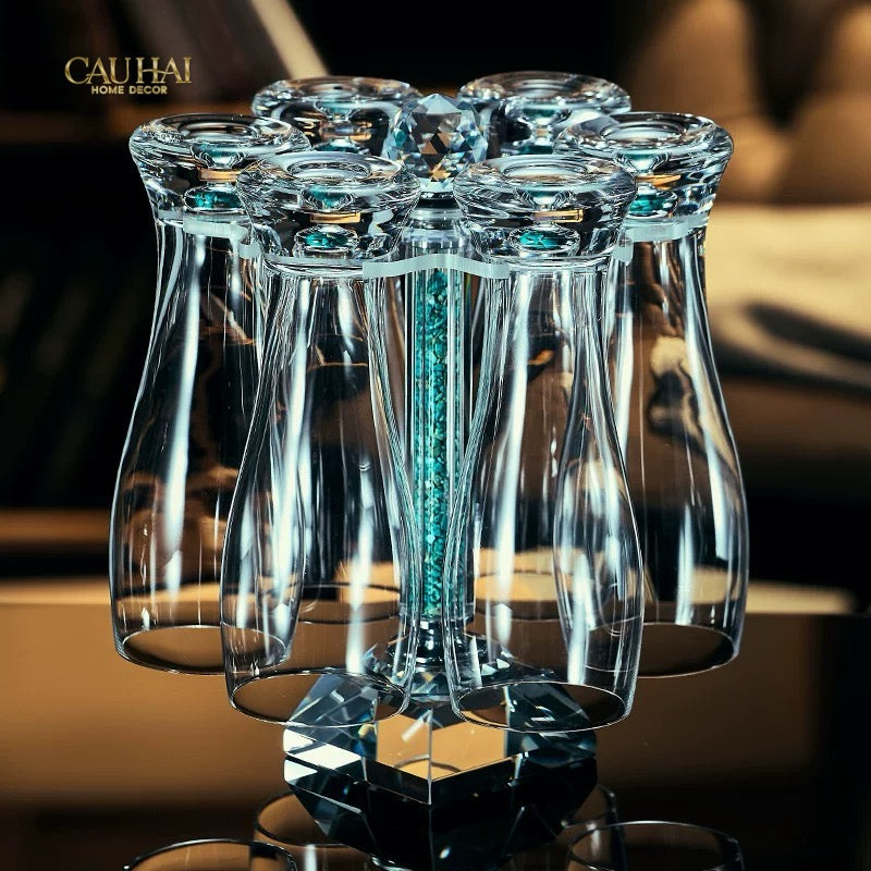 Maison Couture - Set 6 Ly Bia Thuỷ Tinh Glacier Cyan Gems Cristalleries Rack 370Ml-LY THỦY TINH-CẬU HAI HOME DECOR-CẬU HAI HOME DECOR