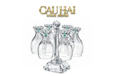 Maison Couture - Set 6 Ly Bia Thuỷ Tinh Glacier Cyan Gems Cristalleries Rack 370Ml-LY THỦY TINH-CẬU HAI HOME DECOR