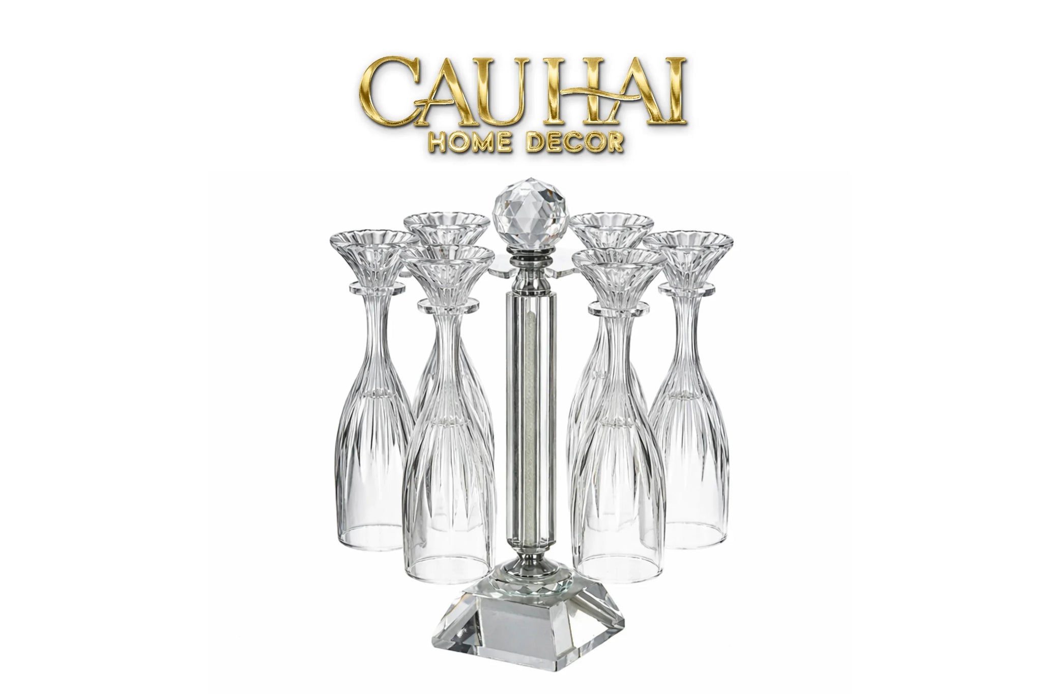 Maison Couture - Set 6 Ly Pha Lê Champane Facetté Éclat Cristalleries Champagne Glasses 170ml-LY THỦY TINH-CẬU HAI HOME DECOR