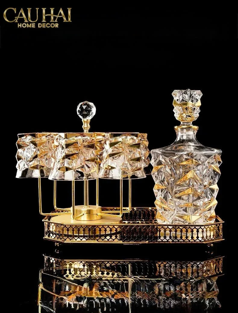Maison Couture - Set Bình Rượu Whiskey Pha Lê Glorious Diamant Facetté-BÌNH RƯỢU-CẬU HAI HOME DECOR