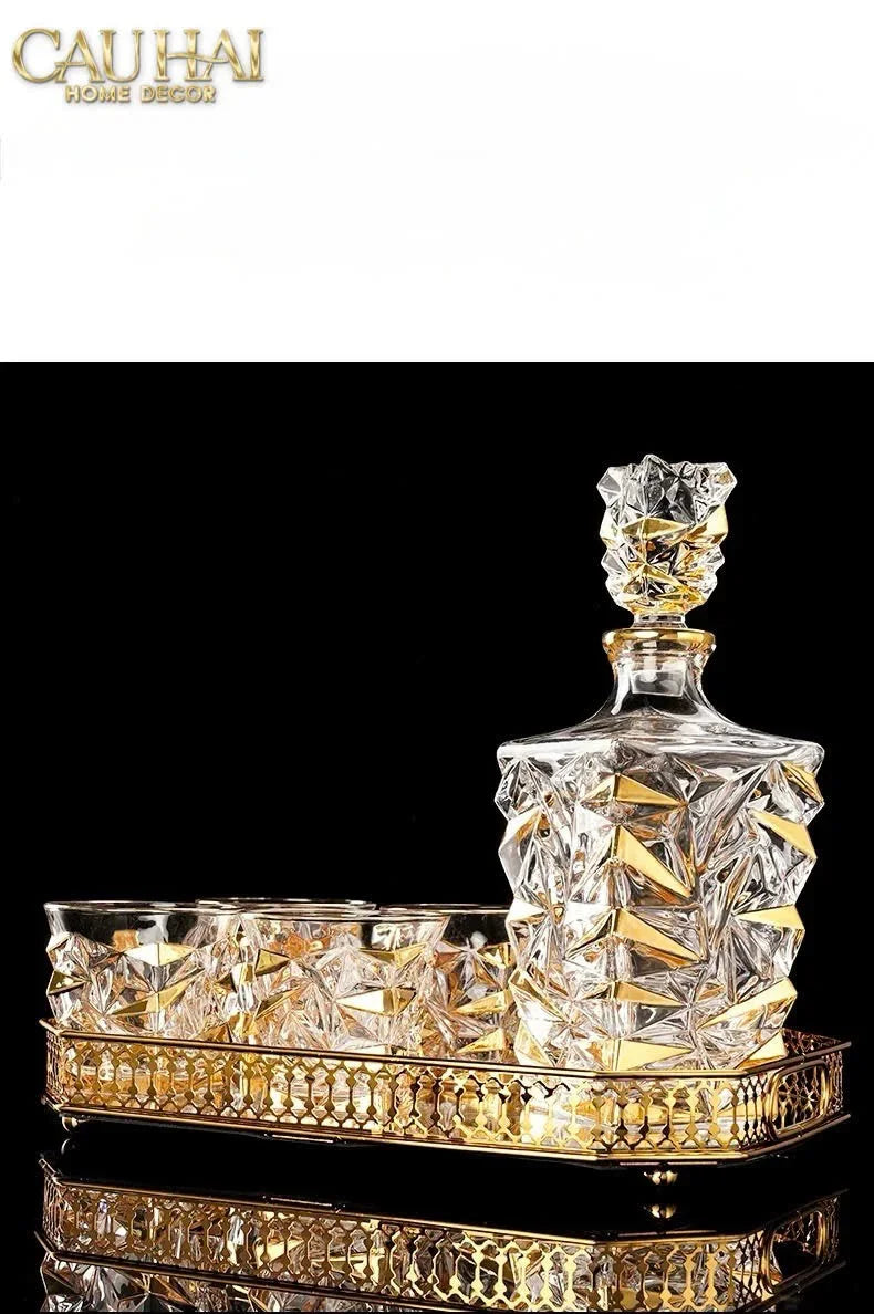Maison Couture - Set Bình Rượu Whiskey Pha Lê Glorious Diamant Facetté-BÌNH RƯỢU-CẬU HAI HOME DECOR