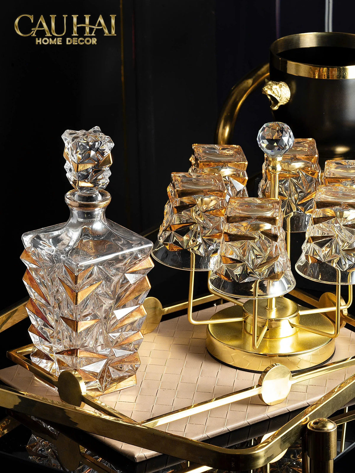 Maison Couture - Set Bình Rượu Whiskey Pha Lê Glorious Diamant Facetté-BÌNH RƯỢU-Đối tác tại Trung Quốc theo từng đơn đặt hàng-CẬU HAI HOME DECOR