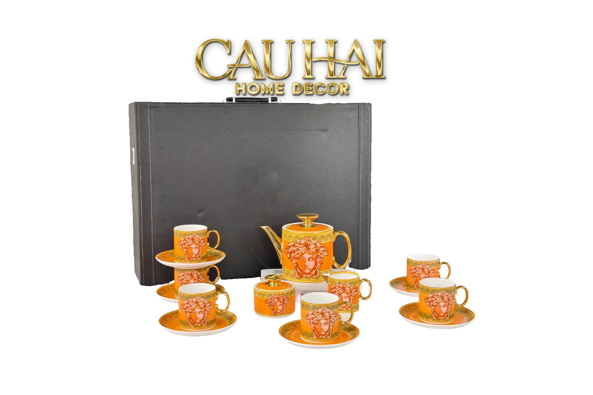Maison Couture - Set Bình Trà 15 Món V Class Medusa Amplified Coin - Burnt Orange Édition 15pcs-SET BÌNH TRÀ-CẬU HAI HOME DECOR