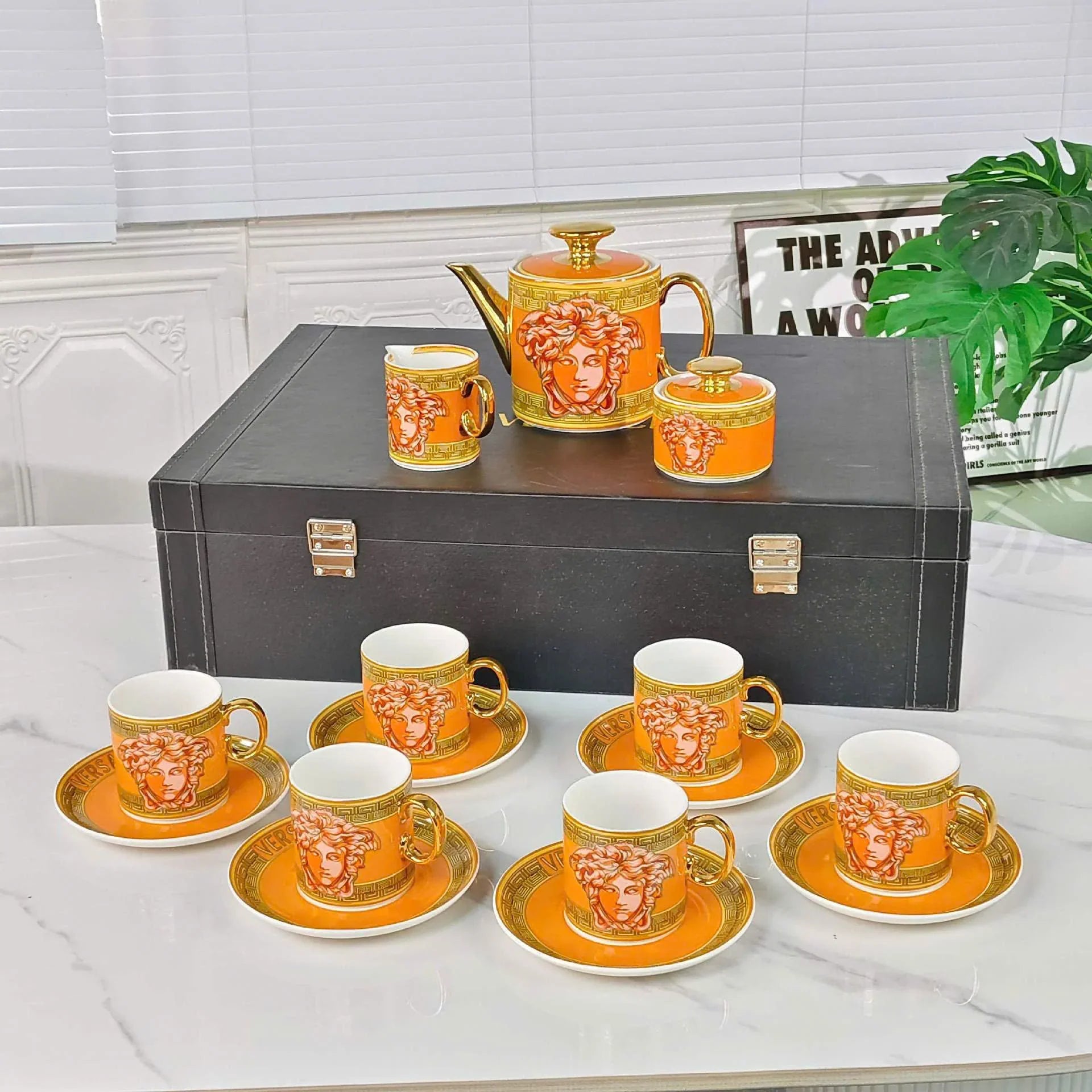 Maison Couture - Set Bình Trà 15 Món V Class Medusa Amplified Coin - Burnt Orange Édition 15pcs-SET BÌNH TRÀ-CẬU HAI HOME DECOR