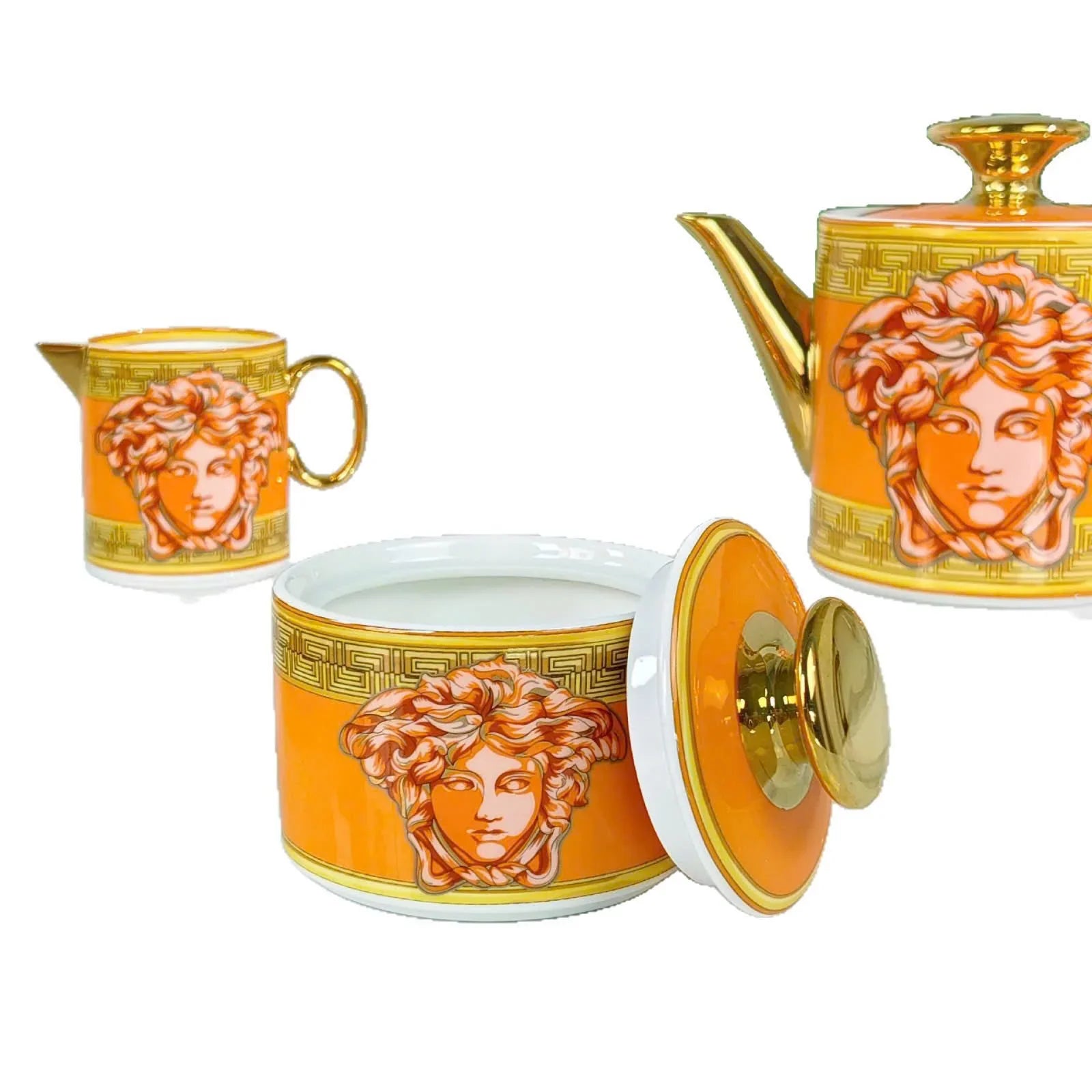 Maison Couture - Set Bình Trà 15 Món V Class Medusa Amplified Coin - Burnt Orange Édition 15pcs-SET BÌNH TRÀ-CẬU HAI HOME DECOR