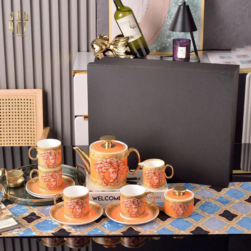 Maison Couture - Set Bình Trà 15 Món V Class Medusa Amplified Coin - Burnt Orange Édition 15pcs-SET BÌNH TRÀ-CẬU HAI HOME DECOR