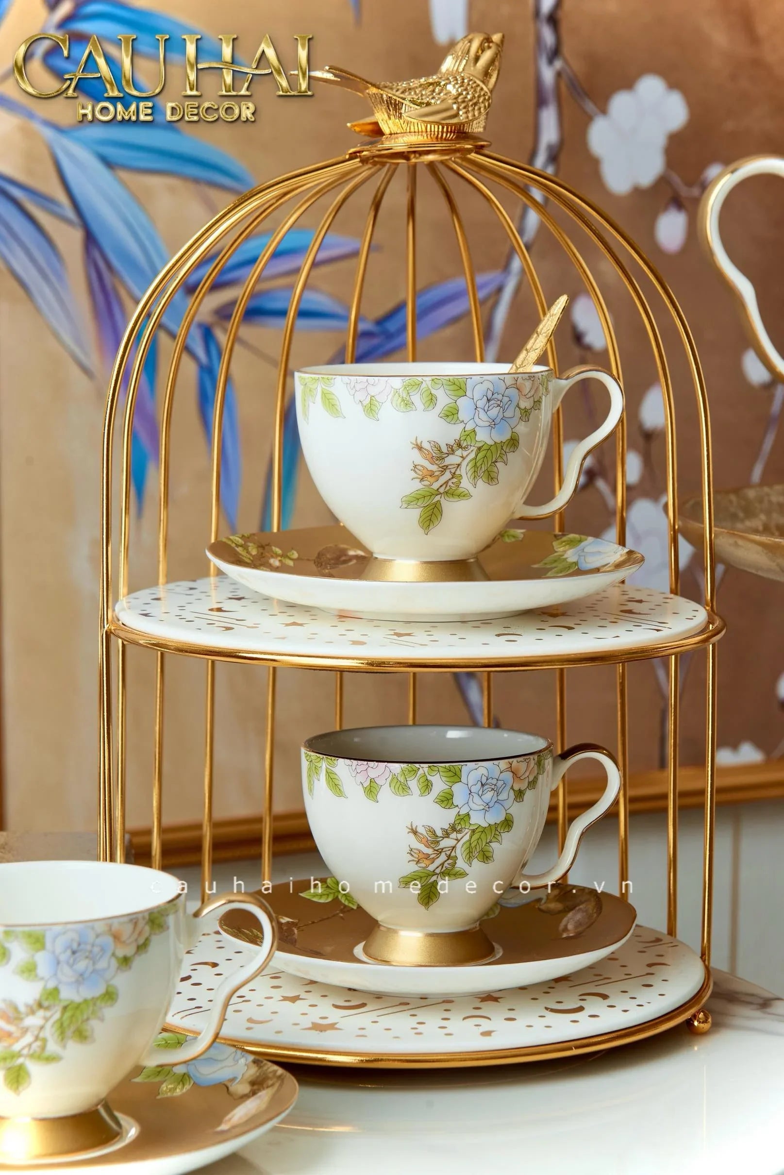 Maison Couture - Set Bình Trà 6 Tách Hoàng Kim Hưng Vượng Oriental Héritage Tea Set 15pcs-SET BÌNH TRÀ-CẬU HAI HOME DECOR
