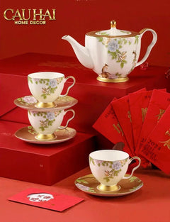 Maison Couture - Set Bình Trà 6 Tách Hoàng Kim Hưng Vượng Oriental Héritage Tea Set 15pcs-SET BÌNH TRÀ-CẬU HAI HOME DECOR