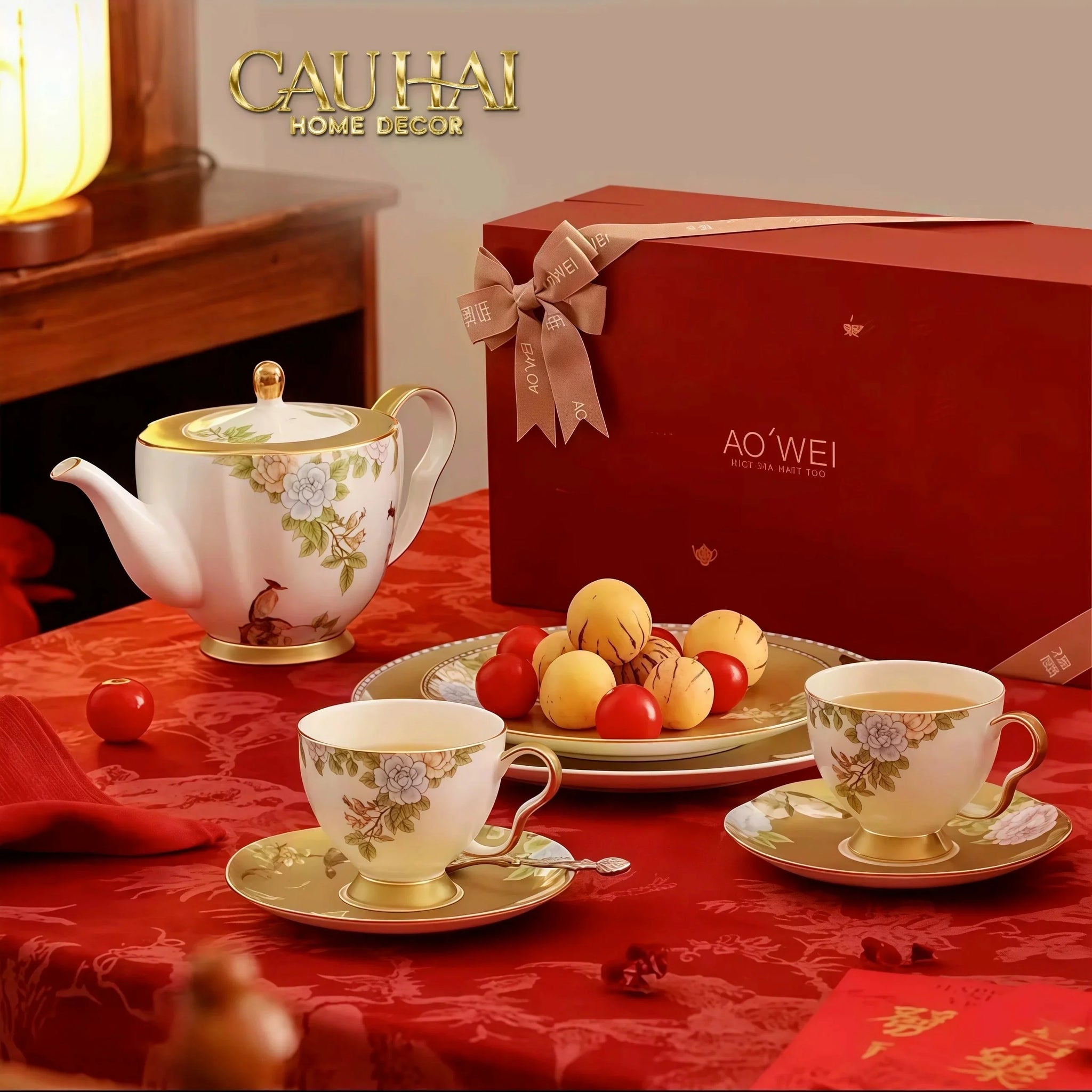 Maison Couture - Set Bình Trà 6 Tách Hoàng Kim Hưng Vượng Oriental Héritage Tea Set 15pcs-SET BÌNH TRÀ-CẬU HAI HOME DECOR