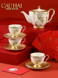 Maison Couture - Set Bình Trà 6 Tách Hoàng Kim Hưng Vượng Oriental Héritage Tea Set 15pcs-SET BÌNH TRÀ-CẬU HAI HOME DECOR
