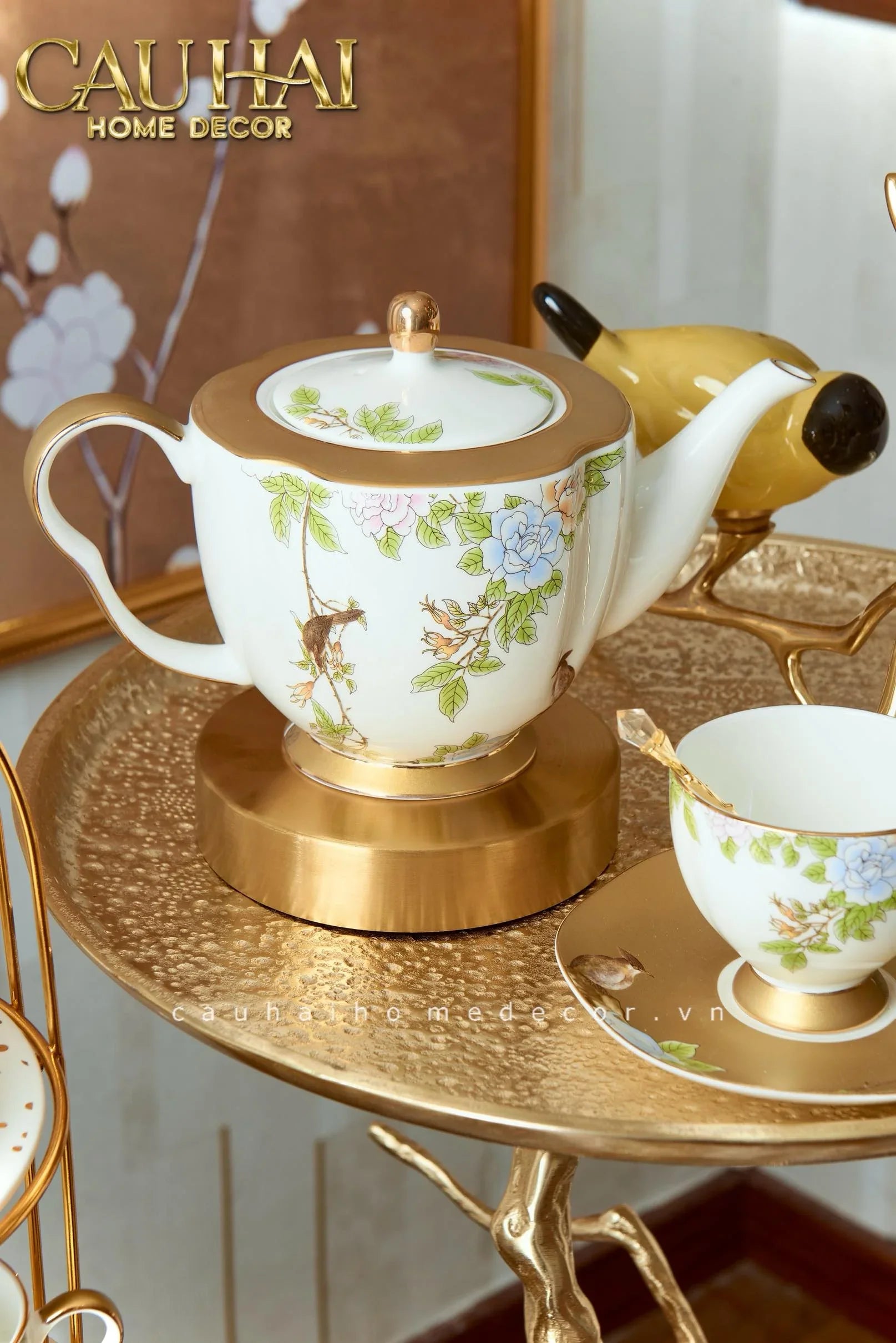 Maison Couture - Set Bình Trà 6 Tách Hoàng Kim Hưng Vượng Oriental Héritage Tea Set 15pcs-SET BÌNH TRÀ-CẬU HAI HOME DECOR