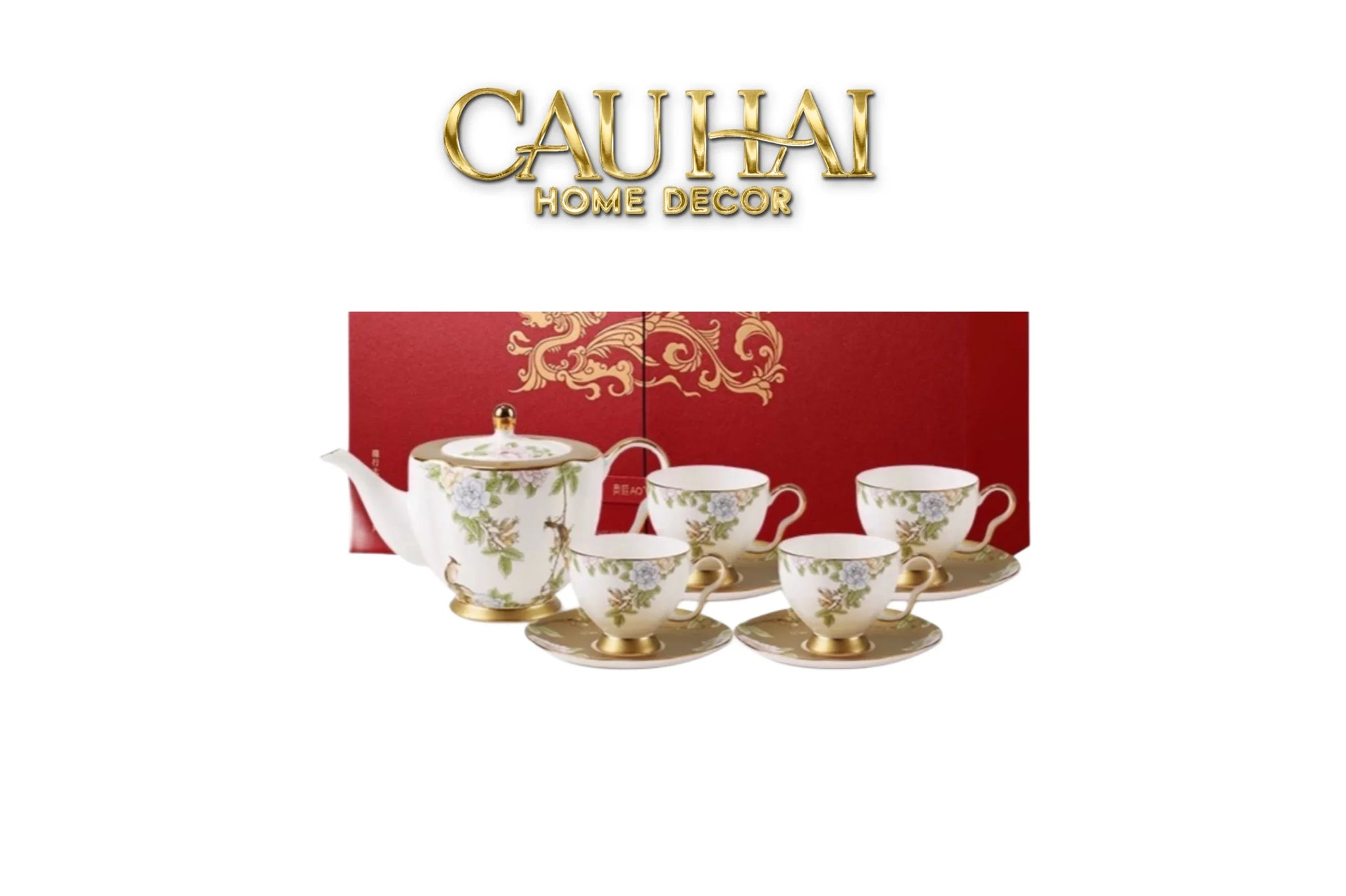 Maison Couture - Set Bình Trà 6 Tách Hoàng Kim Hưng Vượng Oriental Héritage Tea Set 15pcs-CẬU HAI HOME DECOR