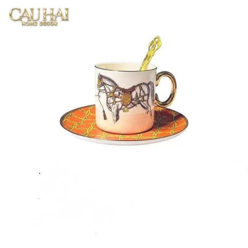 Maison Couture - Set Bình Trà 6 Tách La Selle Royale H Class Tea Set Orange Harnais 19pcs-SET BÌNH TRÀ-CẬU HAI HOME DECOR