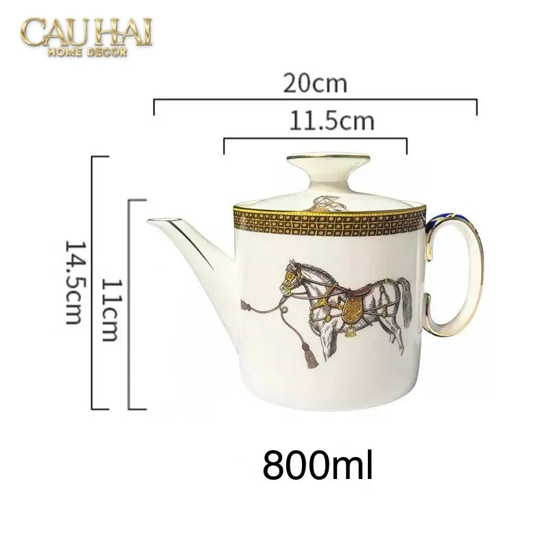Maison Couture - Set Bình Trà 6 Tách La Selle Royale H Class Tea Set Orange Harnais 19pcs-SET BÌNH TRÀ-CẬU HAI HOME DECOR