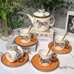 Maison Couture - Set Bình Trà 6 Tách La Selle Royale H Class Tea Set Orange Harnais 19pcs-SET BÌNH TRÀ-CẬU HAI HOME DECOR