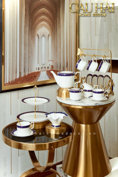 Maison Couture - Set Bình Trà Belle Vie Luxe Blanc & Bleu Minuit Signature 15 Pcs-SET BÌNH TRÀ-CẬU HAI HOME DECOR