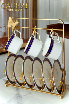 Maison Couture - Set Bình Trà Belle Vie Luxe Blanc & Bleu Minuit Signature 15 Pcs-SET BÌNH TRÀ-CẬU HAI HOME DECOR